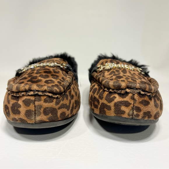 Juicy Couture Loafer Shoes Cozy Slippers Glitter Rhinestone Fur Lined Size 10 - Picture 3 of 11